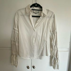 Alexis ruched sleeve button down